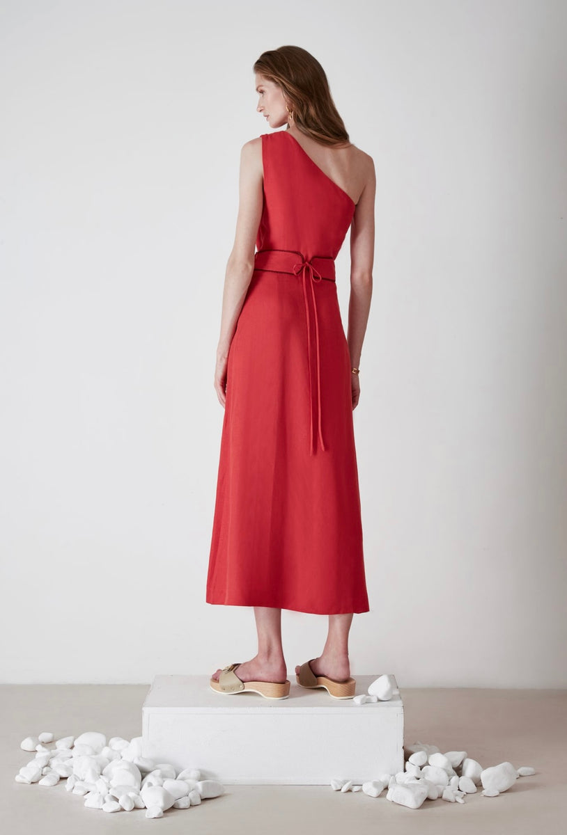 bryant one shoulder midi dress