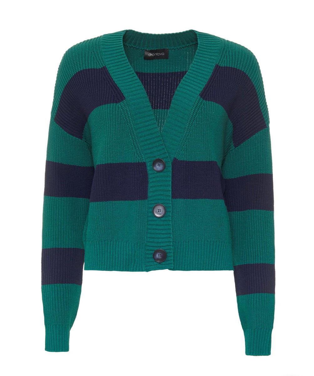 Greta Striped Cardigan - Red/Black