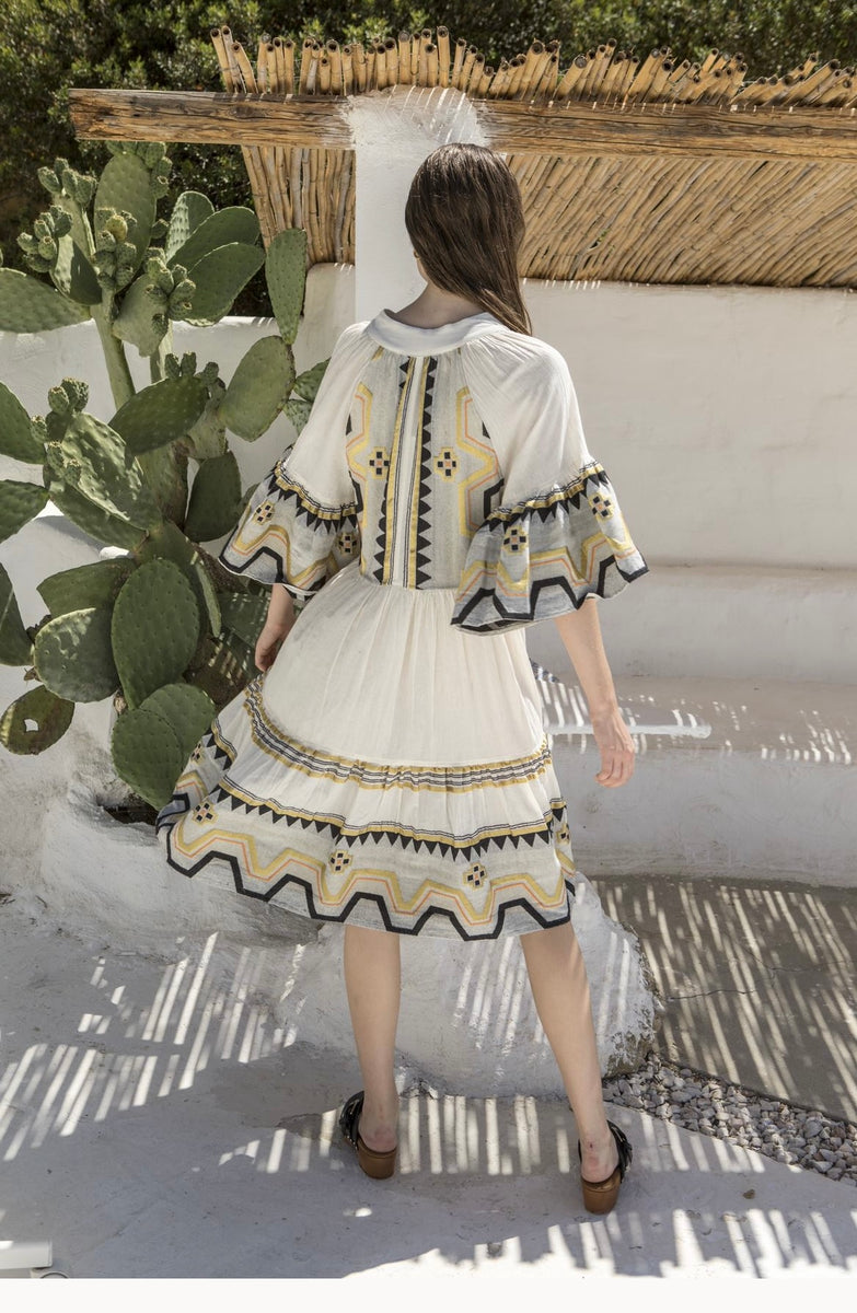 Medora” Embroidered Dress – PORTES OF GREECE
