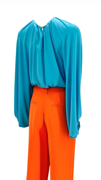 Turquoise Crop Blouse