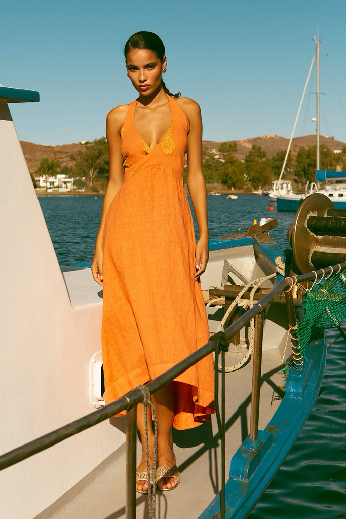 Chloe Linen Dress PORTES OF GREECE Chloe Linen Dress PORTES OF GREECE