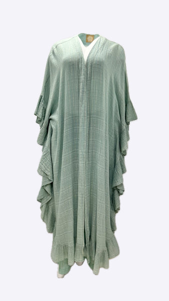 CELESTE MAXI LUREX KIMONO - FROSTY MINT