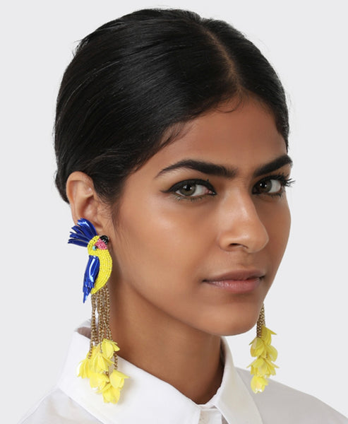 Bird Of Paradise Earrings - Yellow
