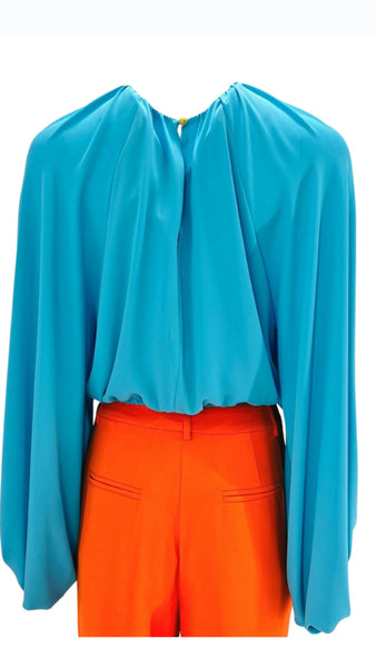 Turquoise Crop Blouse