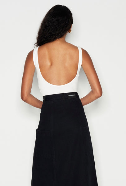 DENIM CREW SKIRT - BLACK