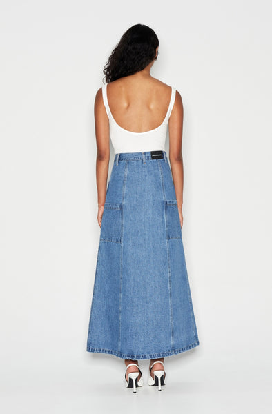 DENIM CREW SKIRT - BLUE