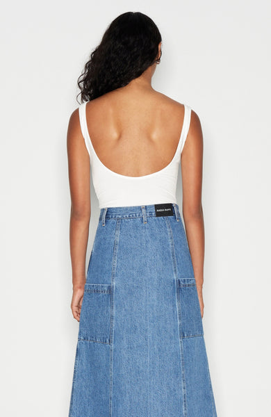 DENIM CREW SKIRT - BLUE