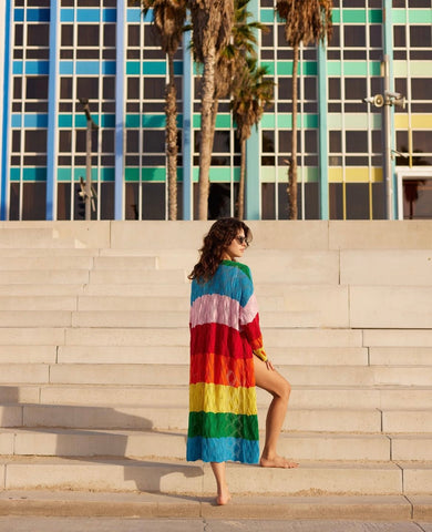 “Rainbow” Long Knitted Cardigan