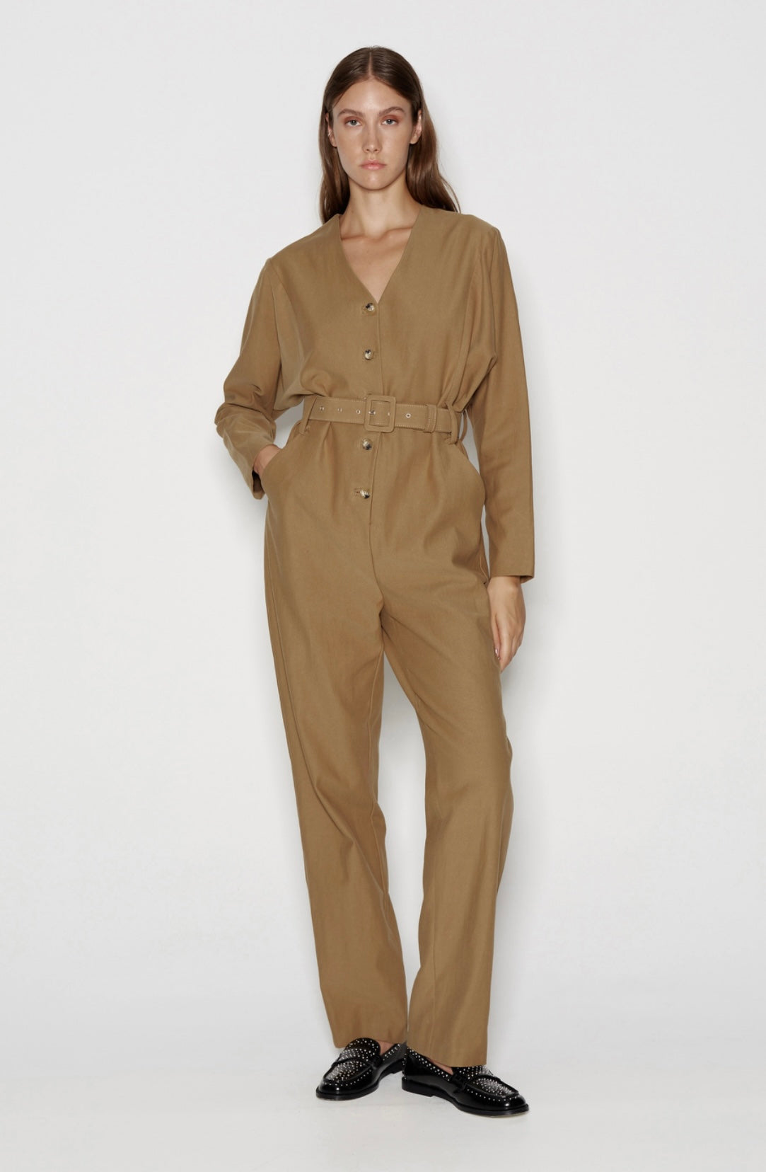 BLOCKBUSTER JUMPSUIT - OLIVE BROWN