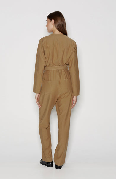 BLOCKBUSTER JUMPSUIT - OLIVE BROWN