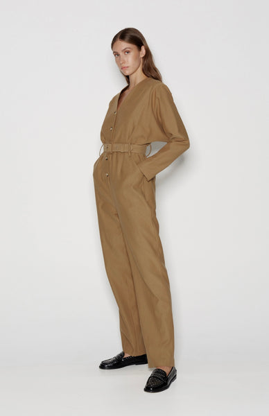 BLOCKBUSTER JUMPSUIT - OLIVE BROWN