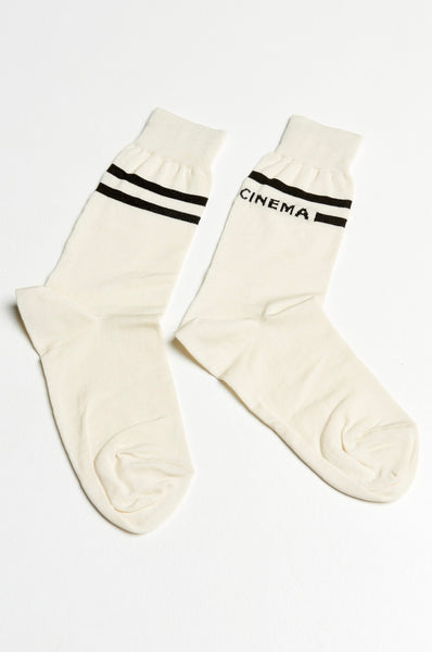 CINEMA SOCKS - OFF WHITE / BLACK