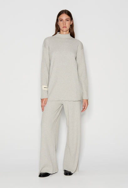 TAGLINES KNITTED TROUSERS - GREY