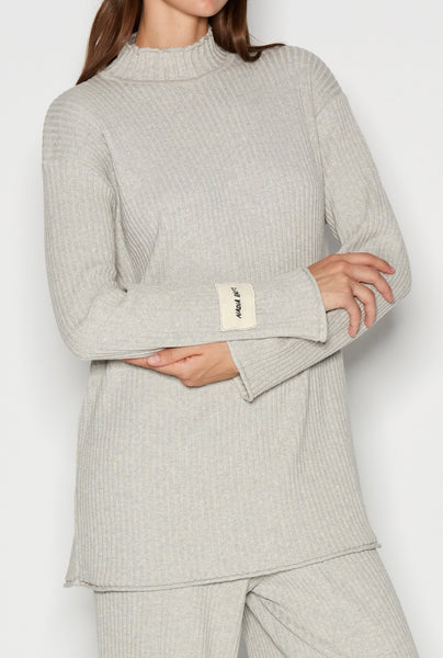 TAGLINES KNITTED BLOUSE - GREY