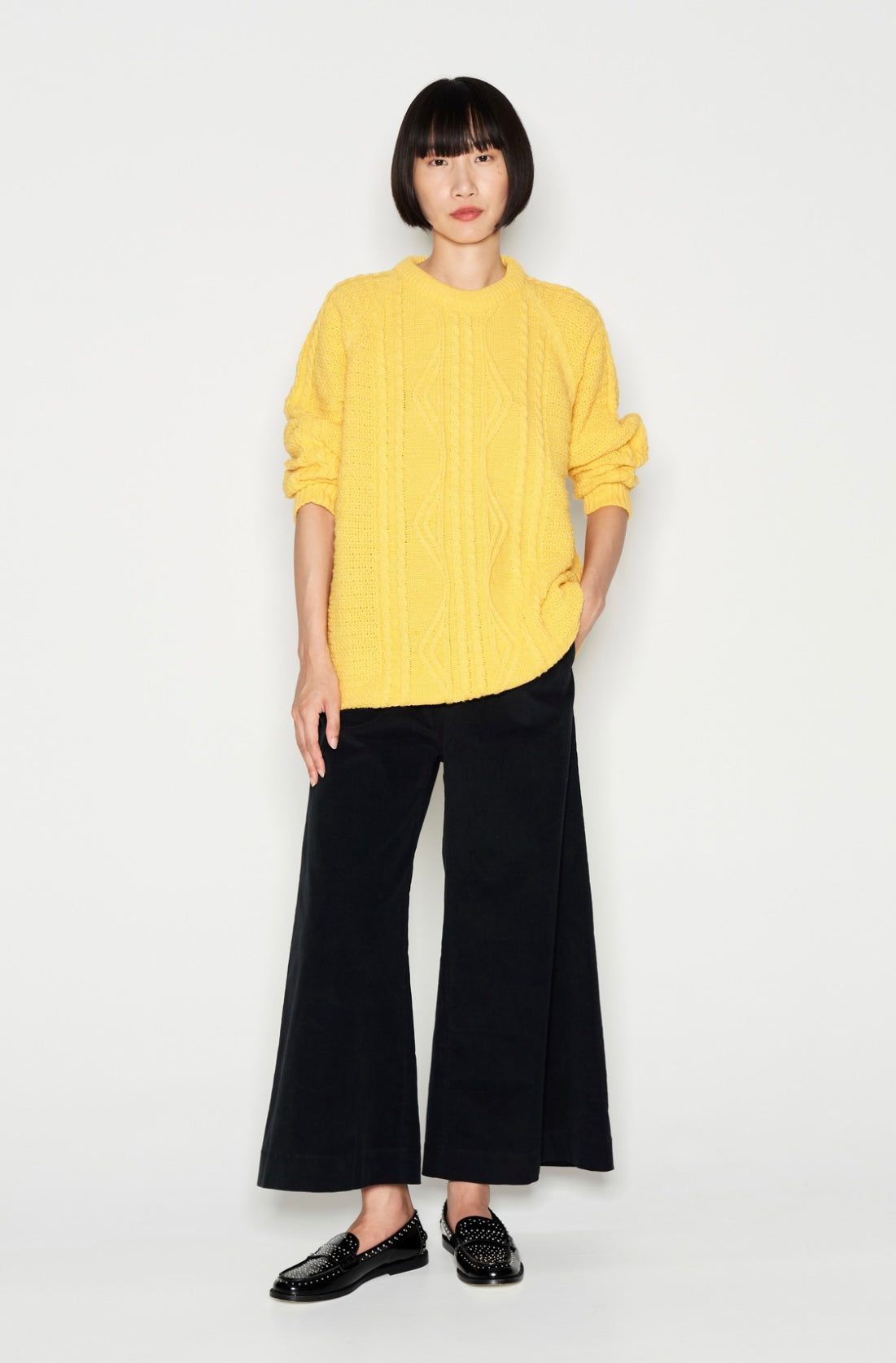 BRIGHT HORROR KNITTED BLOUSE - YELLOW