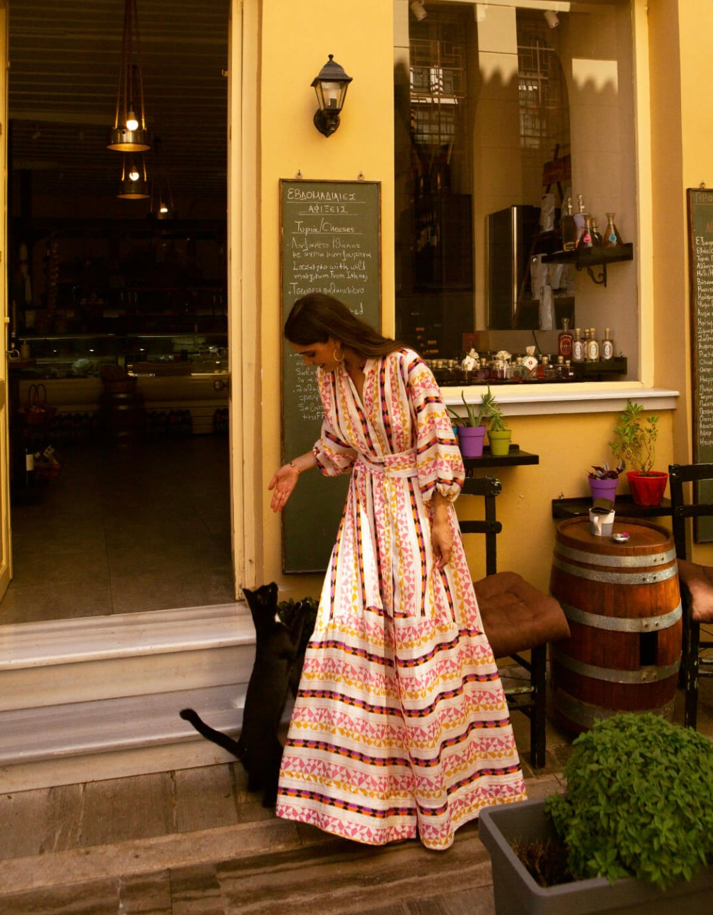 Pink Multi Printed Silk Blend Maxi Dress