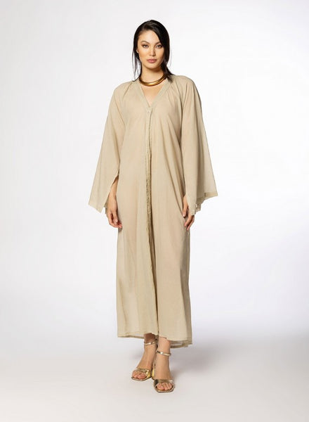 DRESS PLAIN EXTRA LONG SLEEVES VOILE