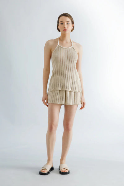 KNITTED LIGHT GREY TOP