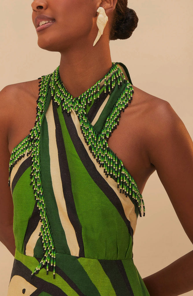 Toucan Tree Green Dress PORTES OF GREECE Toucan Tree Green Dress PORTES OF GREECE