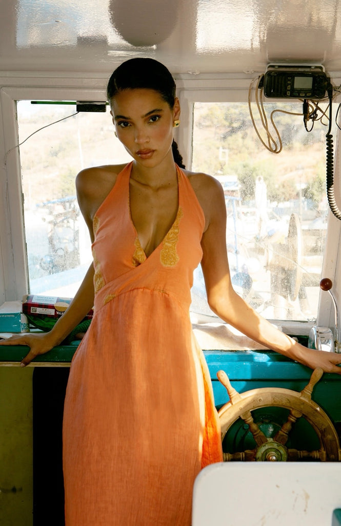 Chloe Linen Dress PORTES OF GREECE Chloe Linen Dress PORTES OF GREECE