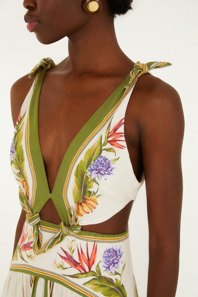 Sand Tropical Scarf Dress