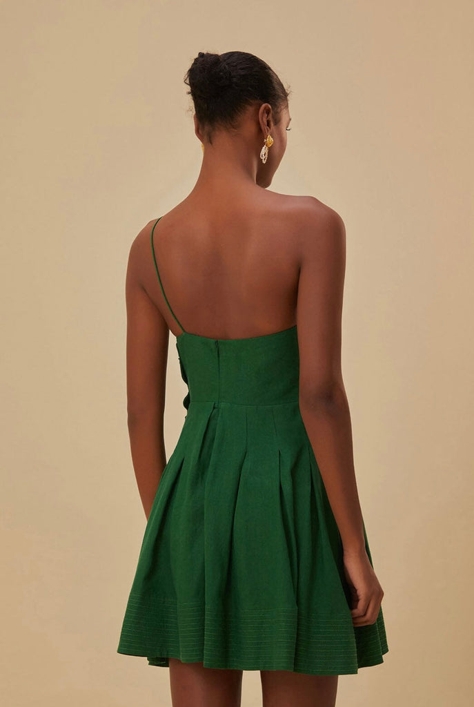 farm rio green one shoulder lea mini dress thais.m on LTK
