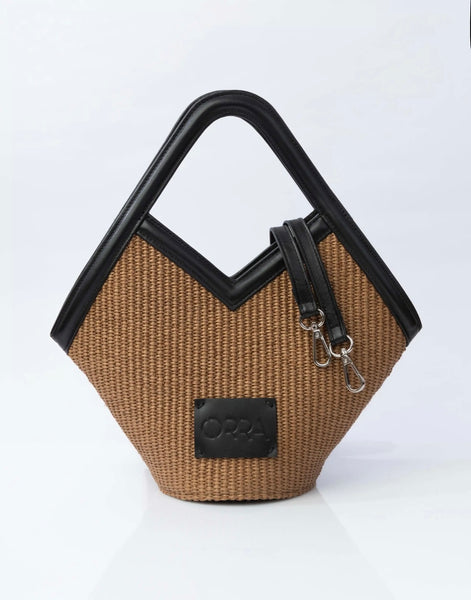 AMALIA RAFFIA BAG BROWN