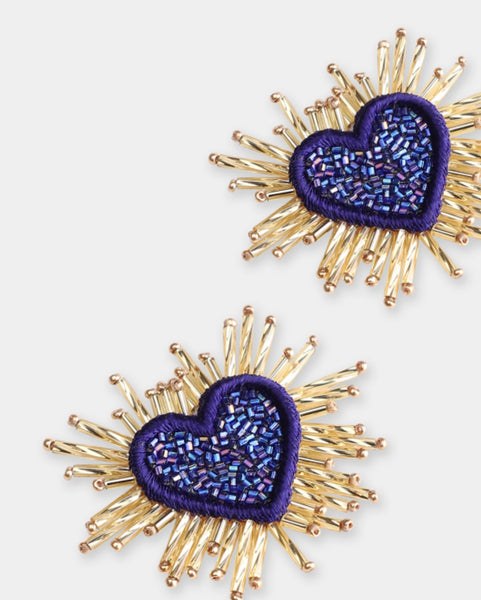 Sparkle Heart Beaded Earrings