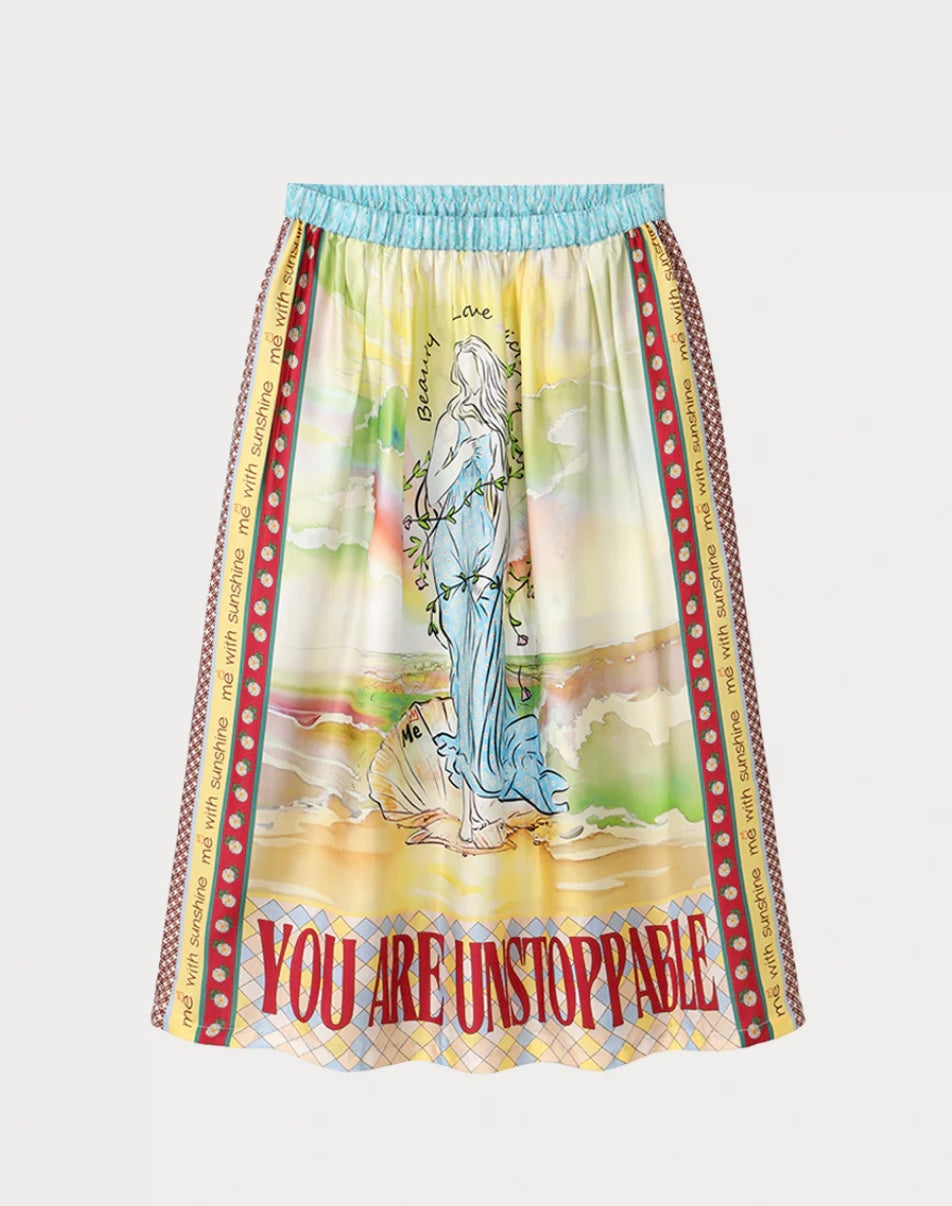 Vanessa Venus Printed Midi Skirt