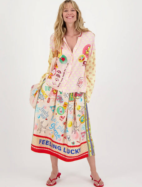 Vanessa Lucky Me Printed Midi Skirt