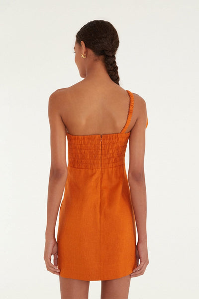 Orange Flower -  Premium Linen Mini Dress