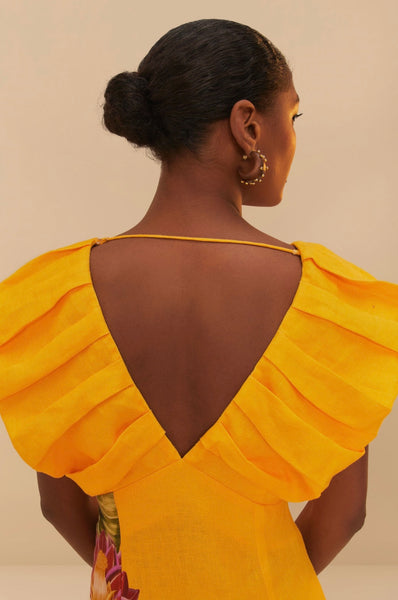 Off-White Spring Awakening Euroflax™ Premium Linen Midi Dress