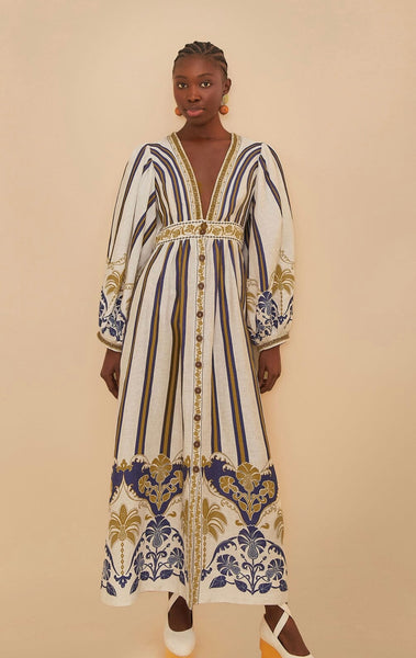 Off-White Pineapple Deco Maxi Dress