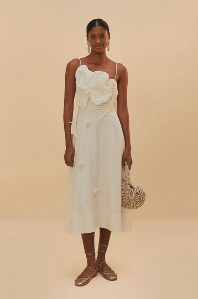 Off-White Garden Lenzing™ Ecovero™ Euroflax™ Midi Dress