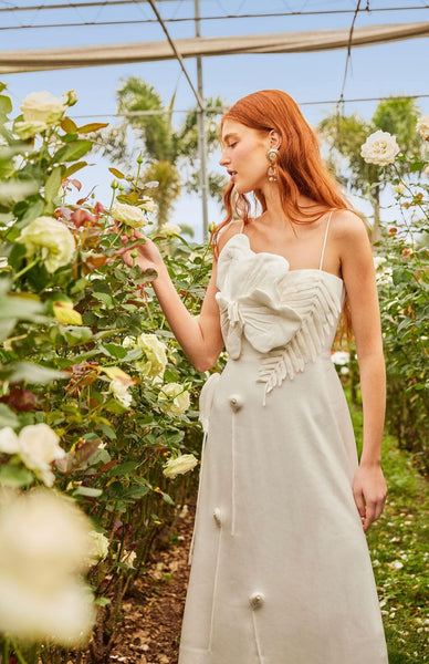 Off-White Garden Lenzing™ Ecovero™ Euroflax™ Midi Dress