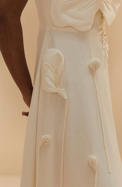 Off-White Garden Lenzing™ Ecovero™ Euroflax™ Midi Dress