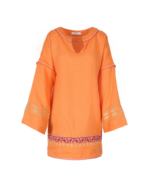 PAPAYA LINEN DRESS