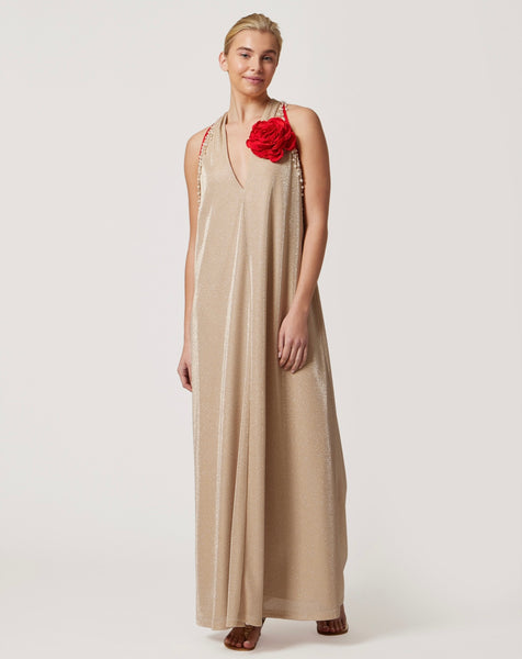 Maxi Dress Lurex - Gold PORTES OF GREECE Maxi Dress Lurex - Gold PORTES OF GREECE
