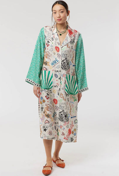 Nova Kimono Graffiti Dress