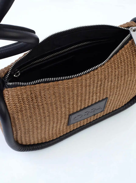 MANTO BAG RAFFIA BROWN