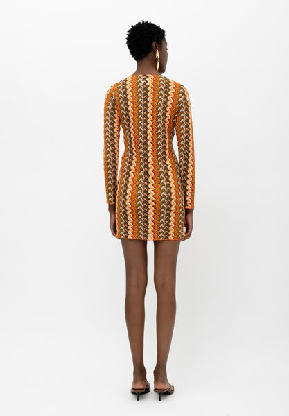 KIMINO ORANGE GREEN DRESS