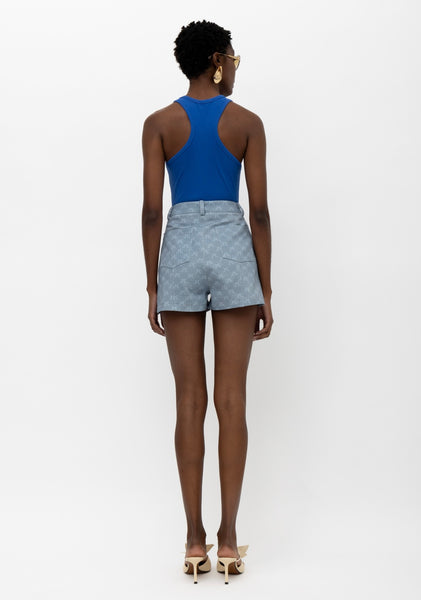 ZENZI MONOGRAM DENIM SHORTS