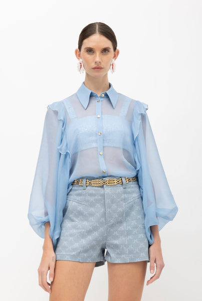 ZENZI MONOGRAM DENIM SHORTS