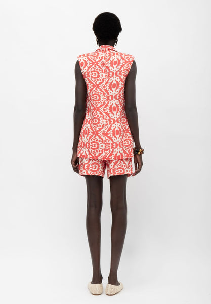 PUBA ABSTRACT RED PRINT VEST