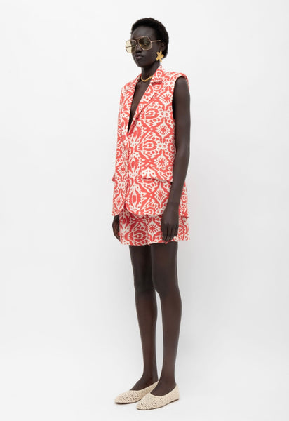 LUANDA ABSTRACT RED SHORTS