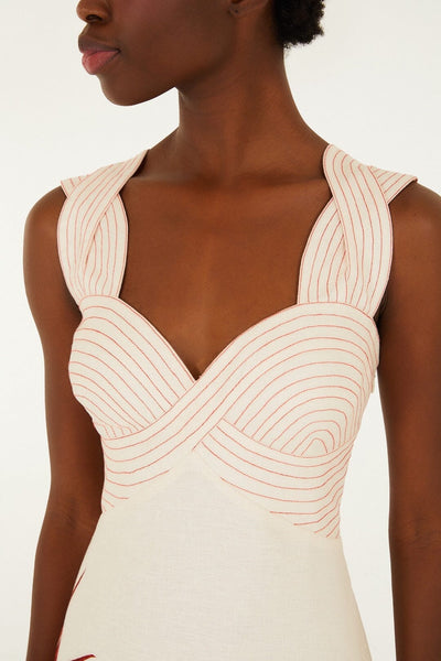Sand Strelitzia  Premium Linen Dress