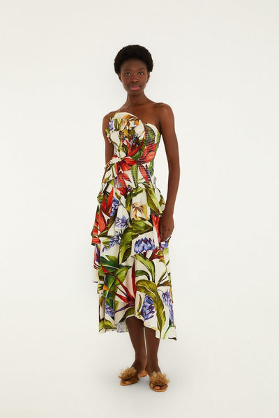 FLORART Strapless Maxi Dress