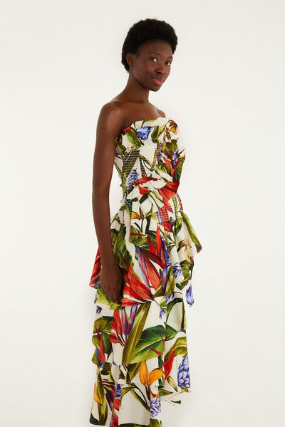 FLORART Strapless Maxi Dress