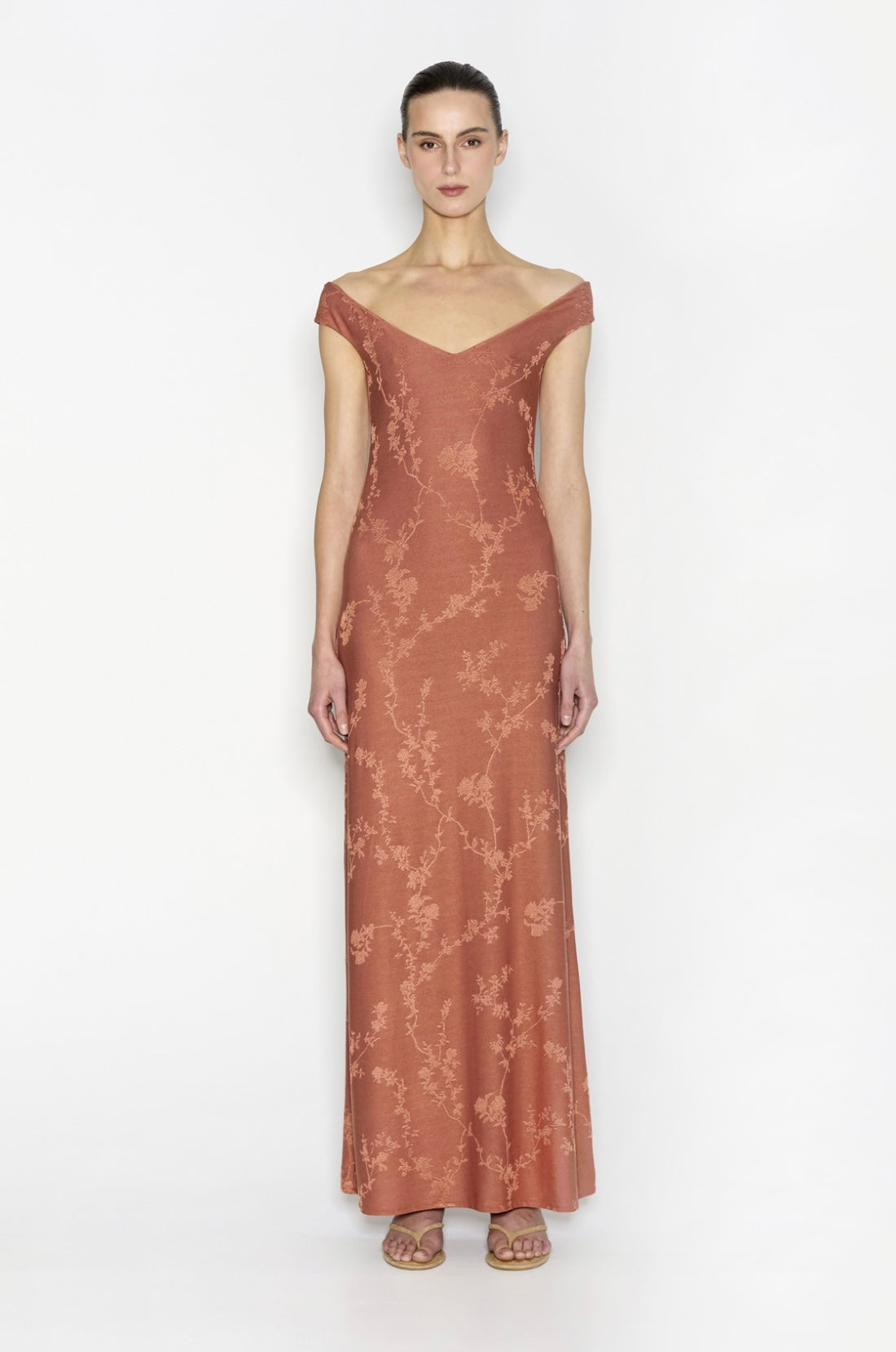 CACTUS LONG DRESS - TERRACOTTA