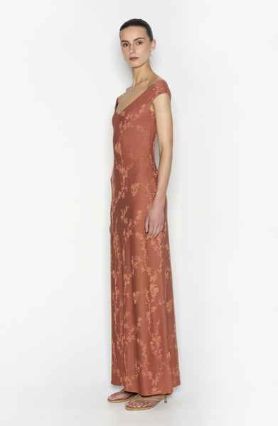 CACTUS LONG DRESS - TERRACOTTA